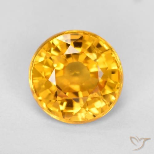 0.83ct 자연스러운 미디엄 오렌지 사파이어, 둥근, VVS-VS