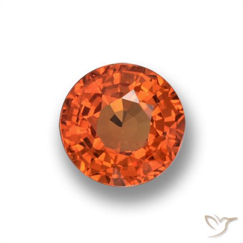 0.59ct 자연스러운 미디엄 오렌지 사파이어, 둥근, VVS-VS