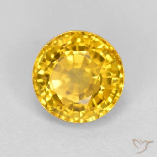 0.75ct 자연스러운 골든 사파이어, 둥근, VVS-VS