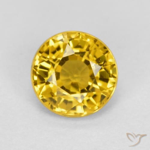 0.69ct 자연스러운 골든 사파이어, 둥근, VVS-VS
