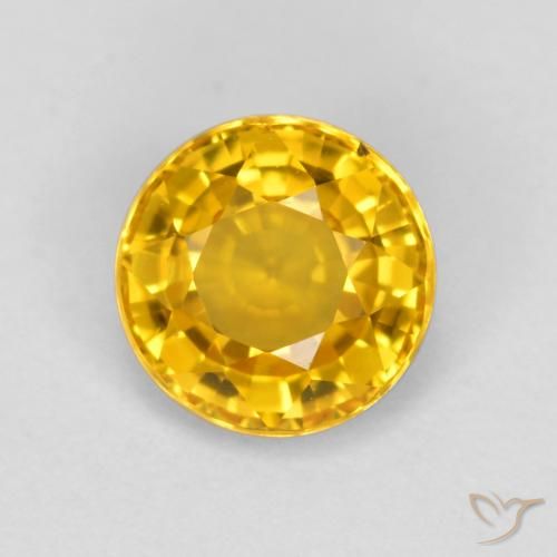 0.65ct 자연스러운 골든 사파이어, 둥근, VVS-VS