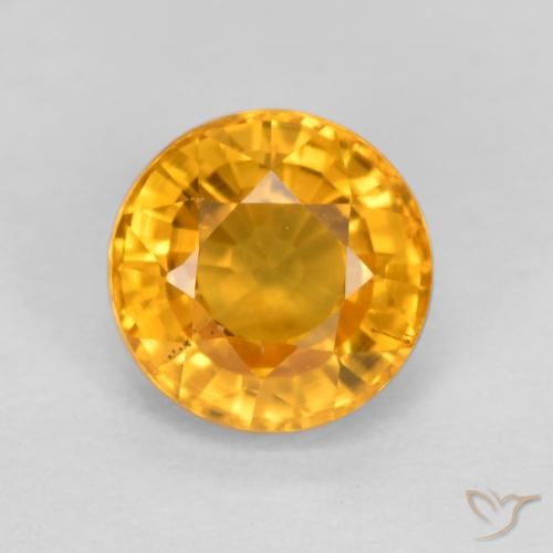 0.75ct 자연스러운 미디엄 오렌지 사파이어, 둥근, VS