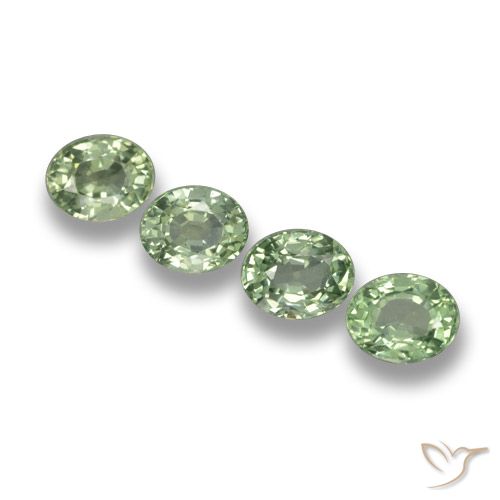 3.42ctw 자연스러운 Medium Light Green 사파이어, 타원형, VVS-VS
