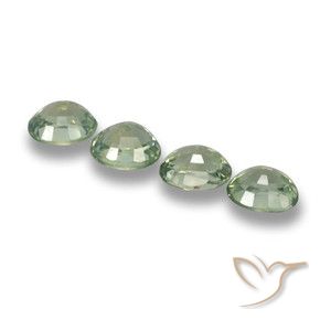 3.42캐럿 천연 Medium Light Green 사파이어 보석, 타원형, VVS-VS