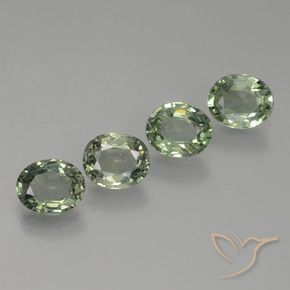 2.89캐럿 천연 Medium Light Green 사파이어 보석, 타원형, VVS-VS