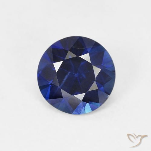 0.58ct 자연스러운 트와일라잇 블루 사파이어, 둥근, VVS-VS