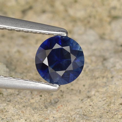 0.53ct 자연스러운 진한 파랑 사파이어, 둥근, VVS-VS