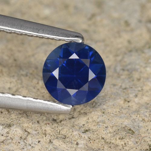 0.54ct 자연스러운 진한 파란색 사파이어, 둥근, VVS-VS