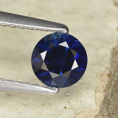 0.60ct 자연스러운 진한 파랑 사파이어, 둥근, VVS-VS