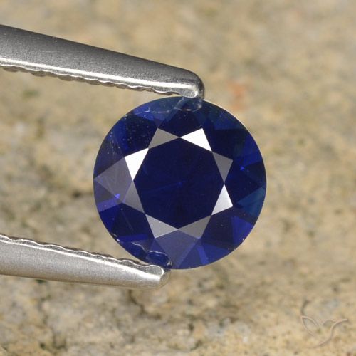 0.62ct 자연스러운 진한 파란색 사파이어, 둥근, VVS-VS