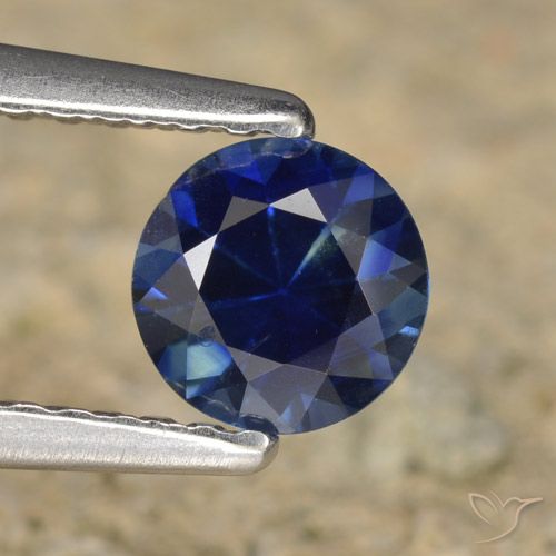 0.60ct 자연스러운 트와일라잇 블루 사파이어, 둥근, VVS-VS