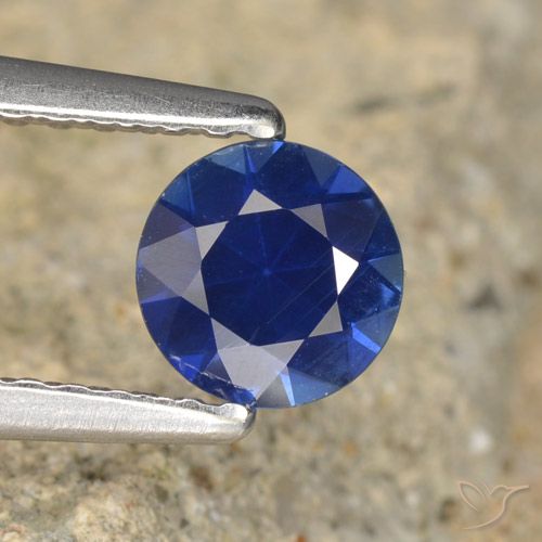 0.61ct 자연스러운 진한 파랑 사파이어, 둥근, VVS-VS