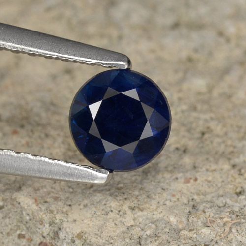 0.65ct 자연스러운 네이비 블루 사파이어, 둥근, VVS-VS