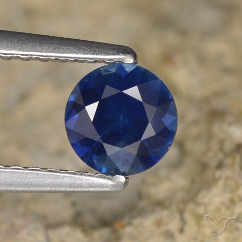 0.67ct 자연스러운 네이비 블루 사파이어, 둥근, VVS-VS