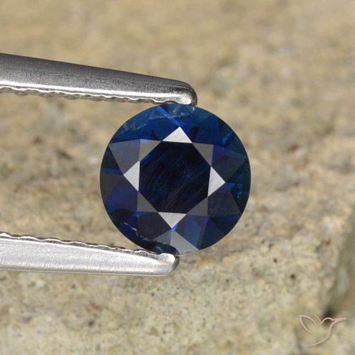 0.63ct 자연스러운 트와일라잇 블루 사파이어, 둥근, VVS-VS