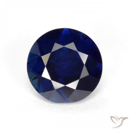 0.56ct 자연스러운 진한 파란색 사파이어, 둥근, VS