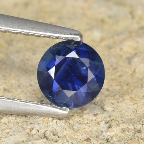 0.60ct 자연스러운 트와일라잇 블루 사파이어, 둥근, VS