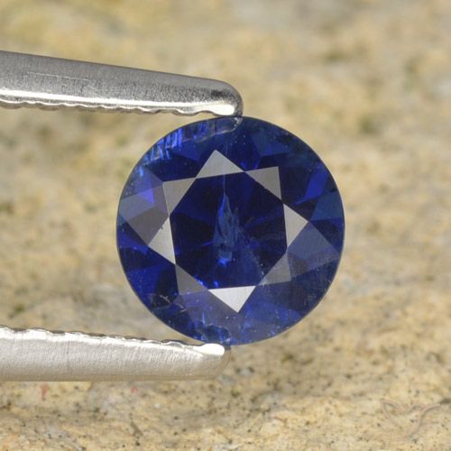 0.60ct 자연스러운 네이비 블루 사파이어, 둥근, VS