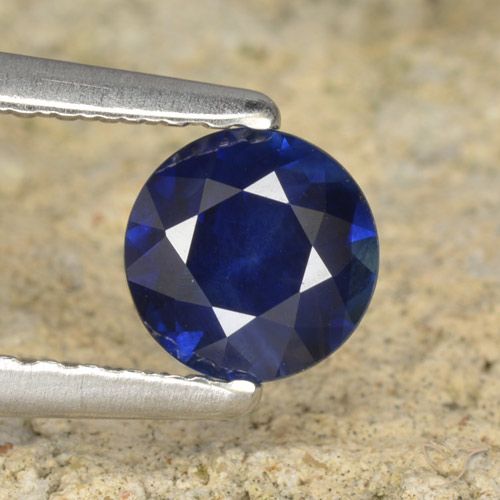 0.60ct 자연스러운 네이비 블루 사파이어, 둥근, VS