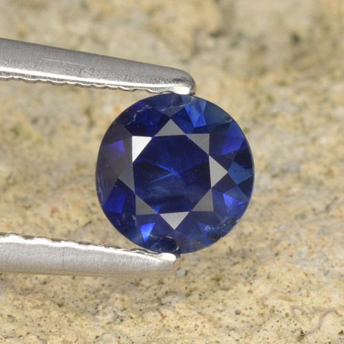 0.60ct 자연스러운 트와일라잇 블루 사파이어, 둥근, VS