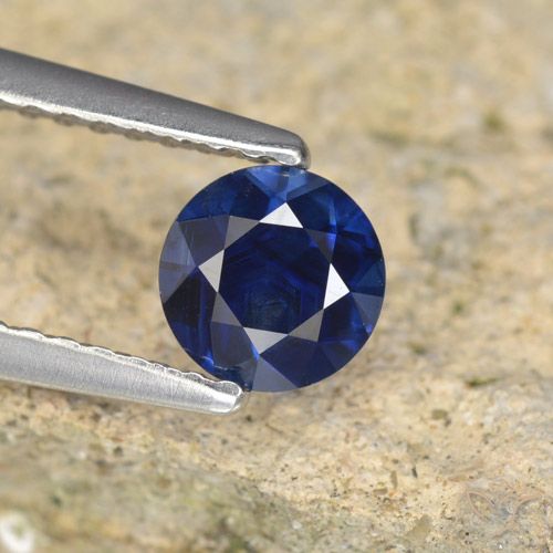 0.64ct 자연스러운 트와일라잇 블루 사파이어, 둥근, VVS-VS