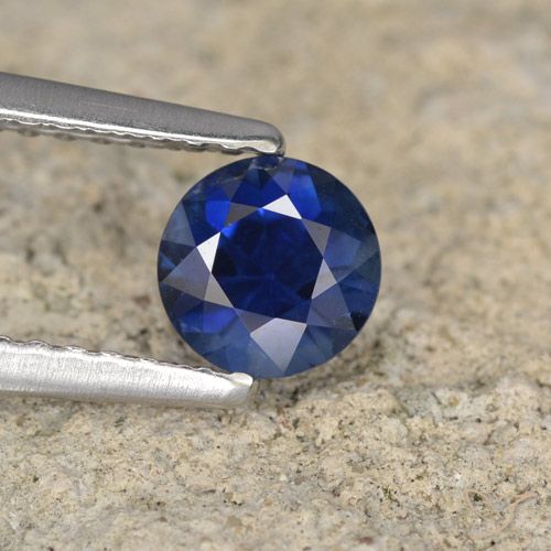 0.69ct 자연스러운 네이비 블루 사파이어, 둥근, VS