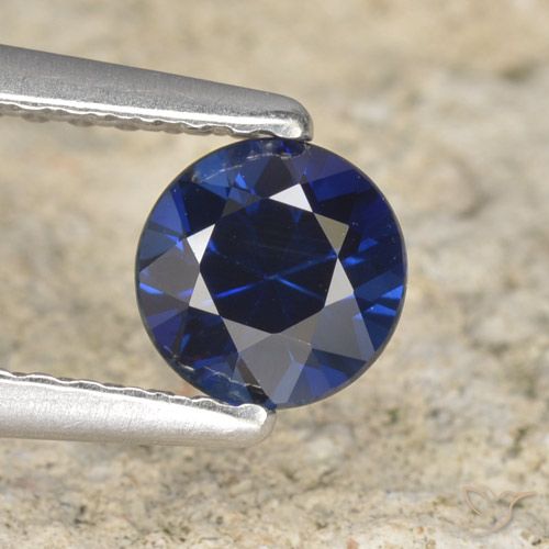 0.62ct 자연스러운 네이비 블루 사파이어, 둥근, VVS