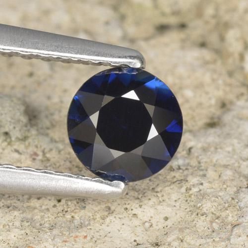0.55ct 자연스러운 트와일라잇 블루 사파이어, 둥근, VVS