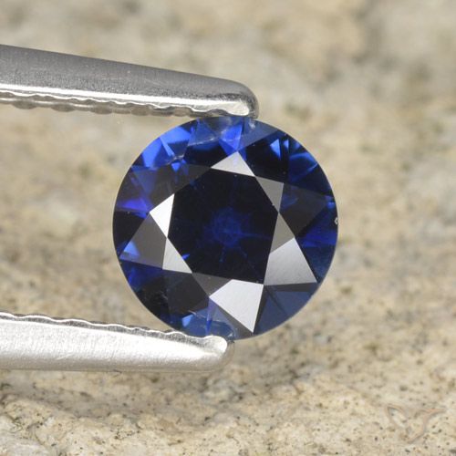 0.52ct 자연스러운 네이비 블루 사파이어, 둥근, VVS