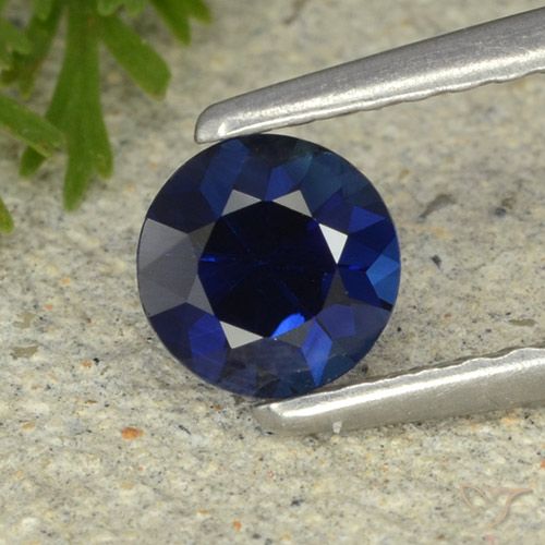 0.53ct 자연스러운 네이비 블루 사파이어, 둥근, VVS
