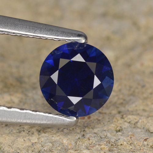 0.56ct 자연스러운 네이비 블루 사파이어, 둥근, VVS-VS