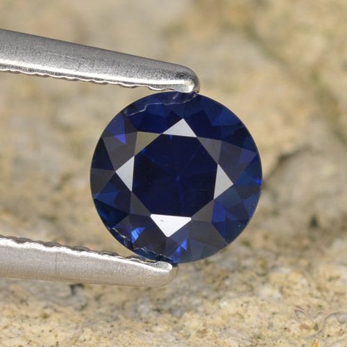 0.64ct 자연스러운 진한 파란색 사파이어, 둥근, VVS-VS