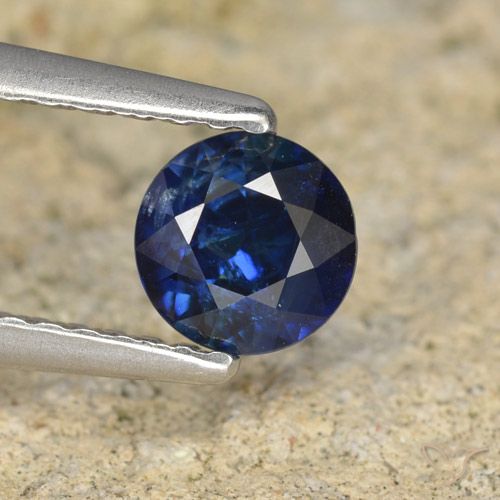 0.62ct 자연스러운 네이비 블루 사파이어, 둥근, VS-SI