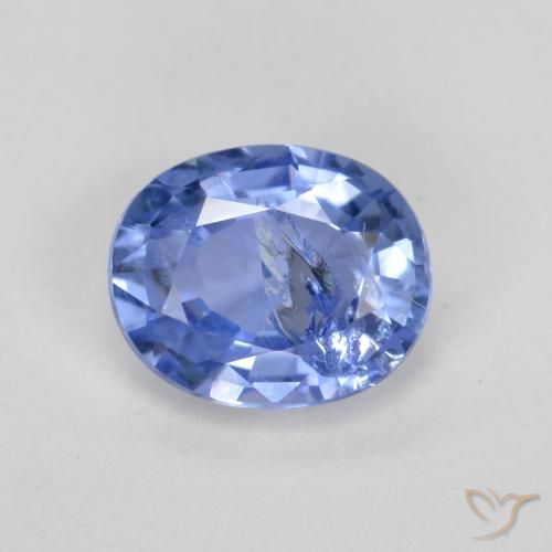 0.75ct 자연스러운 파스텔 블루 사파이어, 타원형, SI
