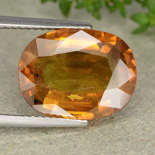 7.82ct 자연스러운 갈색 오렌지 사파이어, 타원형, VS-SI