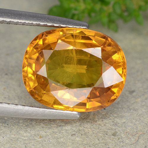 5.98ct 자연스러운 미디엄 오렌지 사파이어, 타원형, VS-SI