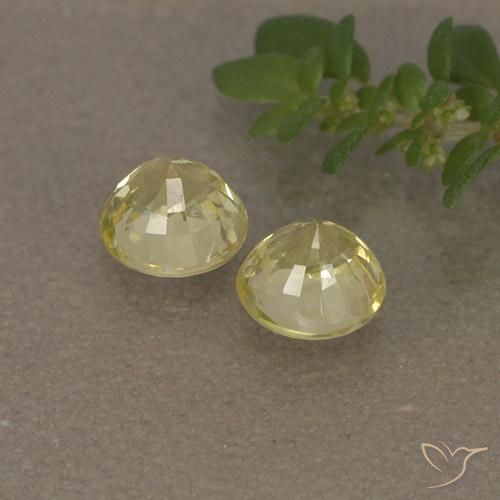 0.97캐럿 천연 Medium Light-Yellow 사파이어 보석, 둥근, VVS-VS