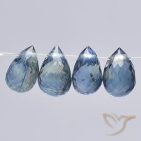 2.34캐럿 천연 라이트 블루 사파이어 보석, 브리올레트, 5.5×3.6 mm, VS
