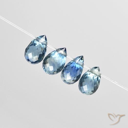 1.96캐럿 천연 파란색 사파이어 보석, 브리올레트, VS
