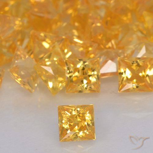 0.18ct 자연스러운 금 사파이어, 정사각형, VVS-VS