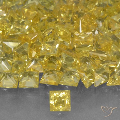 0.17ct 자연스러운 노란색 사파이어, 정사각형, VVS-VS