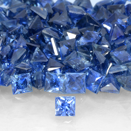 0.17캐럿 천연 진한 파란색 사파이어, 정사각형, VVS-VS