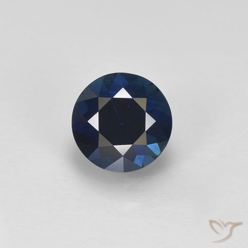 0.58ct 자연스러운 나이트 블루 사파이어, 둥근, VVS-VS