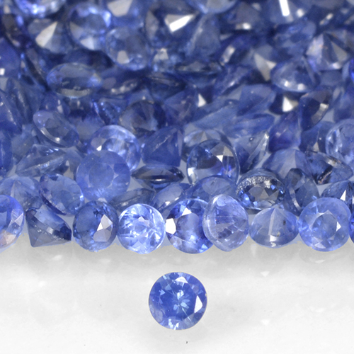 0.01캐럿 천연 파스텔 블루 사파이어, 둥근, VS