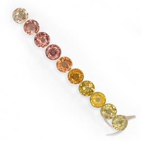 3.57캐럿 천연 멀티컬러 사파이어 보석, 라운드 컷, VS