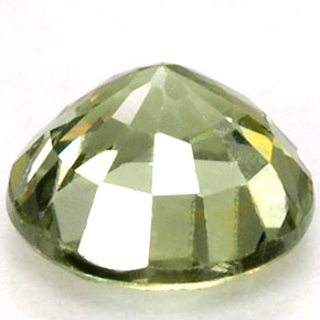 1.24캐럿 천연 노란빛 그린 사파이어, 라운드 컷, 6.10 mm, VS