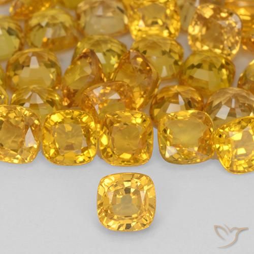 0.49ct 자연스러운 골든 사파이어, 방석, VVS-VS