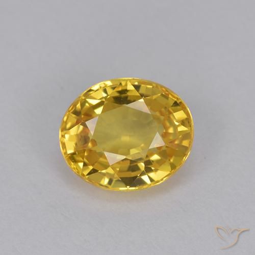 0.99ct 자연스러운 골든 사파이어, 타원형, VVS