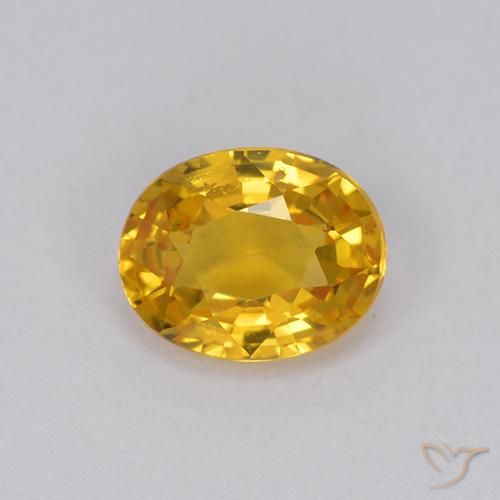 0.98ct 자연스러운 골든 사파이어, 타원형, VVS