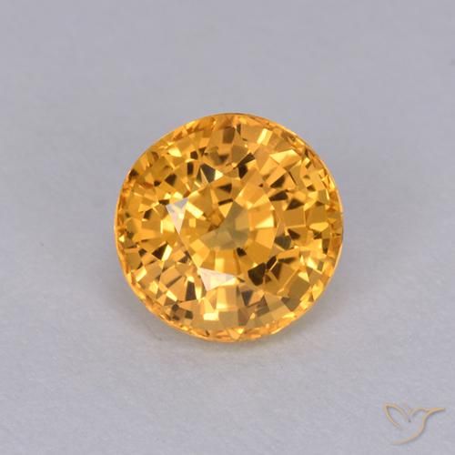 1.05ct 자연스러운 금 사파이어, 둥근, VVS